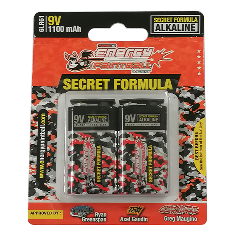 Energy Paintball 9V Pack 2 Alkaline Batteries